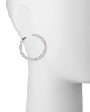 18k White Gold Pave Diamond Hoop Earrings