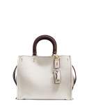 Rogue Small Leather Tote Bag, White