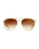 Universal Fit Aviatress Aviator Sunglasses, Champagne