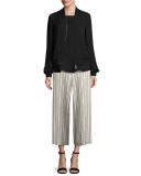 Morton Striped Cropped Wide-Leg Pants, Multi
