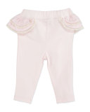 Ruffle-Trim Jersey Leggings, Pink, Size 3-18 Months