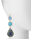 Blue Chalcedony & Turquoise Earrings