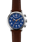 41mm Runwell Chrono Watch, Dark Brown/Blue 