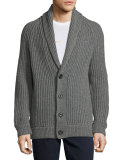 Ribbed Wool-Blend Cardigan