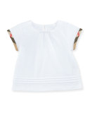 Gisselle Pintucked Jersey Tee, White, Size 6M-3