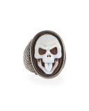 Thimble Skull Tongue Cameo Ring, Size 8