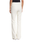 Anson Stretch Flare-Leg Pants, Ivory