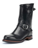 John Addison Leather Engineer Boot, Black
