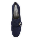 Dundee Suede Loafer Pump, Nice Blue