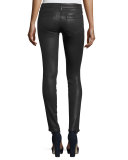Verdugo Coated Ultra-Skinny Jeans, Charcoal