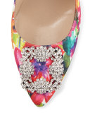 Hangisi Floral-Print 105mm Pump, Multicolor