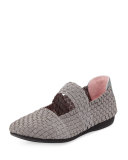 Bela Woven Mary Jane Flat, Pewter