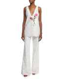 Sleeveless V-Neck Embroidered Tunic 