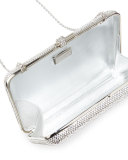 Slim Slide Crystal Evening Clutch Bag, Silver