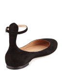 Tan-Go Suede Ballerina Flat, Black