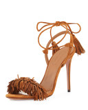 Wild Thing Suede 105mm Sandal, Cognac