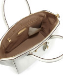 Brera32 Ostrich Satchel Bag, White