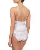 Bella Ruched-Sides Printed One-Piece Swimsuit