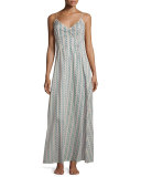 Clio Printed Long Gown, Teal