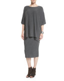 Fisher Project Cozy Luxe Wool Rib Pencil Skirt, Gray