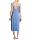 Shangri-La Long Jersey Nightgown, Smoky Iris