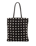 Dome-Stud Caged Shopper Tote Bag, Black