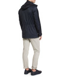 Link-Print Long-Sleeve Sport Shirt, Blue