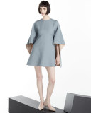 Kimono-Sleeve Two-Tone Mini Dress, Blue/Pink