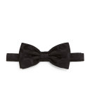 Octagonal-Pattern Crystal Bow Tie, Black