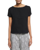 Organic Cotton Short-Sleeve Top, Black