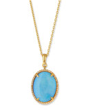 Opal Cabochon & Diamond Necklace in 24K Gold