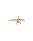 Sheriff Star 14K Rose Gold & Diamond Ring, Size 7