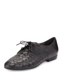 Naxos Woven Leather Oxford, Gray 