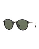 Round Acetate Sunglasses, Black