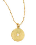 18k Yellow Gold Diamond Disc Necklace