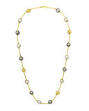 Champagne, Gray & Nuage Pearl Necklace, 16"