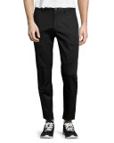 Zaine Slim Straight-Leg Pants, Black