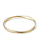 18k Gold Smooth Electroform Double Band Wavy Bangle
