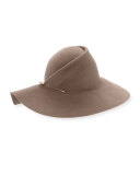 Catherine Wide-Brim Pinned Felt Hat, Mink