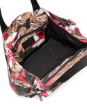 Biker Leather-Trim Nylon Babybag, Pink/Multicolor
