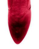 Alllegs Velvet Over-the-Knee Boot, Scarlet