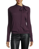 Cashmere Tie-Neck Sweater