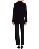 Velvet Button-Front Jacket