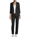 Alex Stretch Crepe Blazer, Black