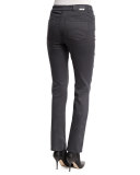 Five-Pocket Stretch Skinny Jeans, Gray