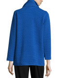 Diamond-Quilted Zip-Front Jacket, Royal