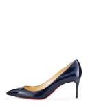 Decollete Patent 70mm Red Sole Pump, Navy
