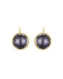 Olivia 18K Yellow Gold-Washed Button Earrings, Gray