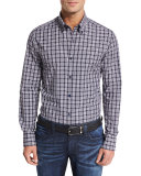 Grid Check Sport Shirt, Navy