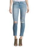 The Stiletto Distressed Skinny Ankle Jeans, Mid-Day Destroy
